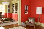 sitting room painted a soft red