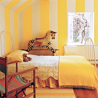 stripes painted in uniform widths and in tonal colors for painting wall stripes