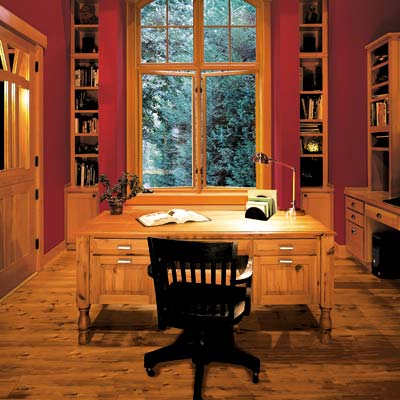 home office with desk and chair