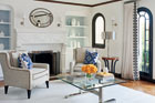 living room with clean lines and soft finishes