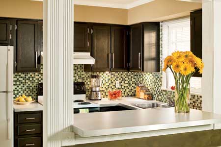 after photo of the under a thousand dollar kitchen remodel