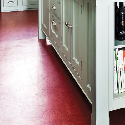 Modern Kitchen Floors on Retro Modern Kitchen With Red Linoleum Floor