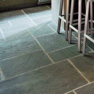 Modern Kitchen Floors on Modern Industrial Kitchen With Natural Stone Floor