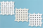 three examples of black-and-white basketweave tile