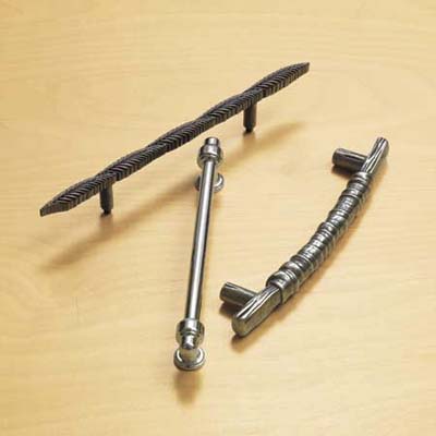 three types of bar pulls for cabinets and drawers