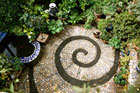 spiral pattern stone mosaic