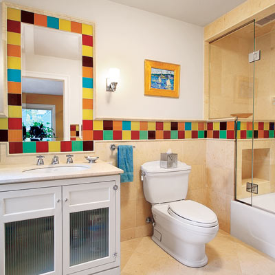 Mirror Glass Tiles on 14 Tile A Mirror Frame 28 Ways To Refresh Your Bath On A Budget
