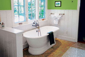 Master bathroom upgrade with wainscoting