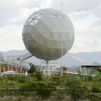 a house shaped like a golf ball