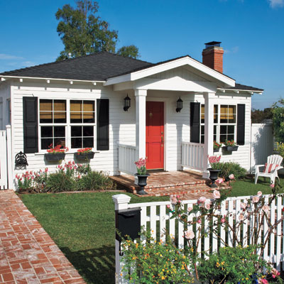 Exterior view of this remodeled bungalow