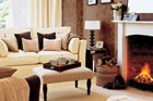 living room with traditional design with a twist