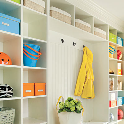 mudroom with open storage