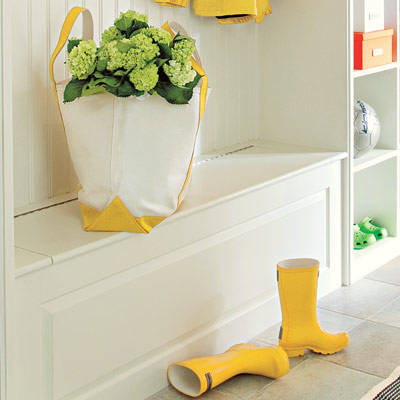 mudroom with easy care surfaces