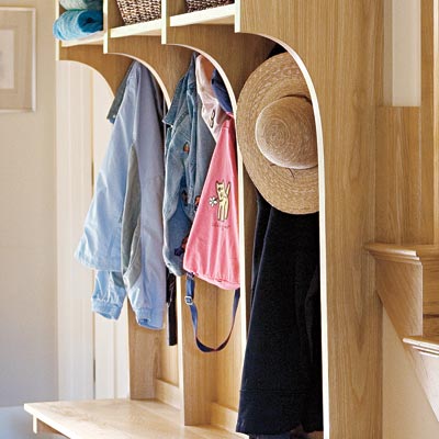 mudroom with storage compartments
