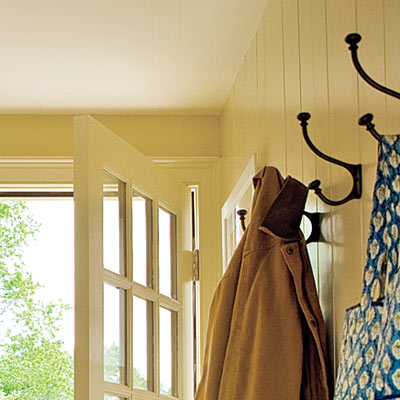 mudroom with oversize hooks
