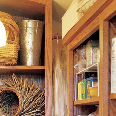 u shaped closet pantry with specialized storage