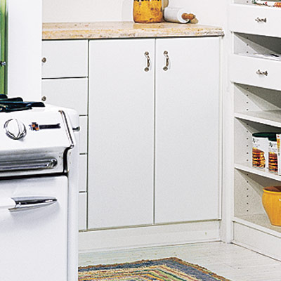 sunny nook pantry with closed cabinets