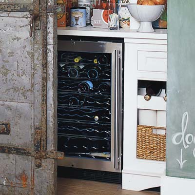 shallow space saving pantry with backup power outlets