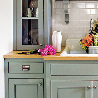 plumbed hutch potting room with tough work surface