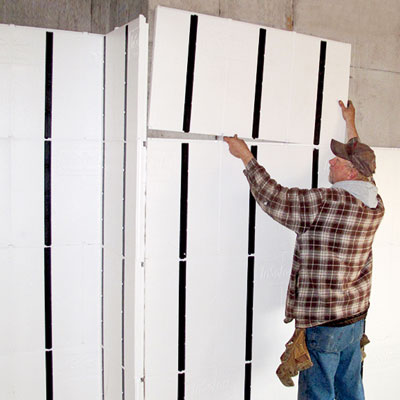installing interlocking panels in a basement