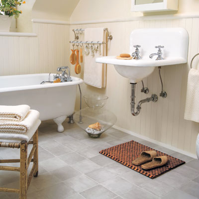 bathroom with vinyl flooring