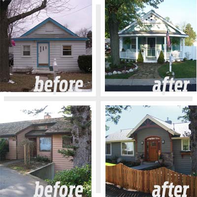 2 separate before and afters for reader remodel curb appeal