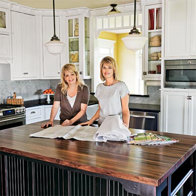 two women in a remodeled kitchen based on a projects in this old house magazines