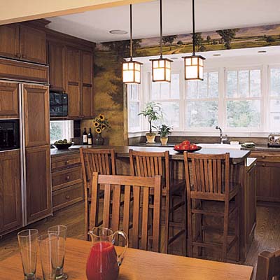 Kitchen Pendant Lighting on Craftsman Style Kitchen With Pendant Lighting