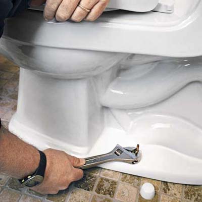 tighten closet bolts to steady a rocking toilet