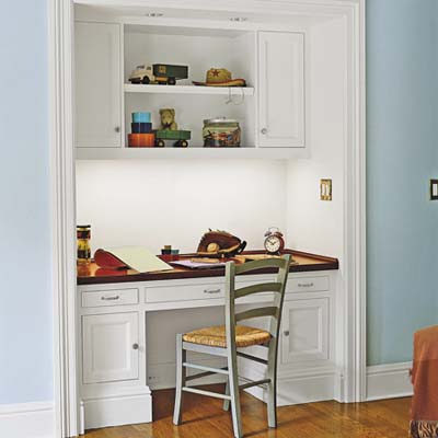 built in workspace desk