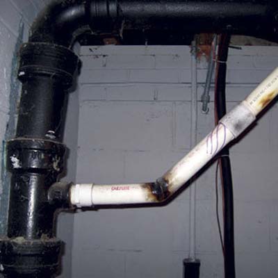 burned and melted pvc pipe fittings