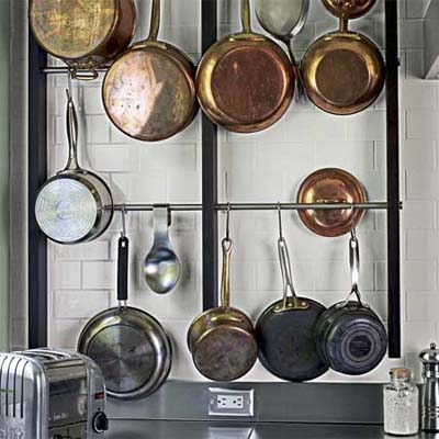 custom wall-mounted pot rack