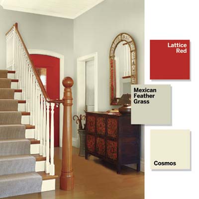 Foyer Chandeliers on Entry Foyer  Add A Single Accent   3 Small Spaces  9 Bold Color Ideas