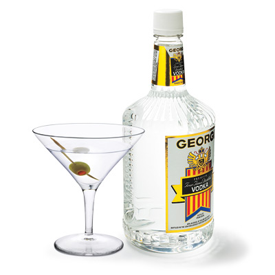 Vodka bottle with martini