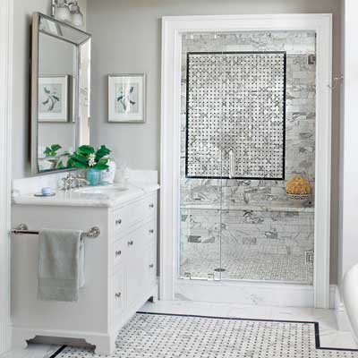 visual details from the master bath in this remodeled, light-filled colonial home