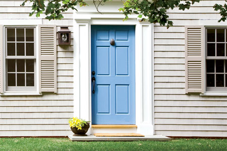 blue exterior front door