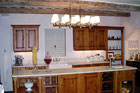 Kohler kitchen with large light fixture