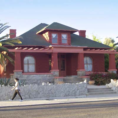 an old Spanish Revival bungalow in the West University Neighborhood, Tucson, Arizona 