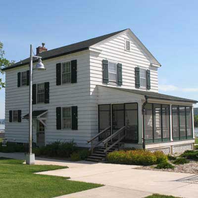 a German style cottage in Guttenberg, Iowa facing the Mississippi River
