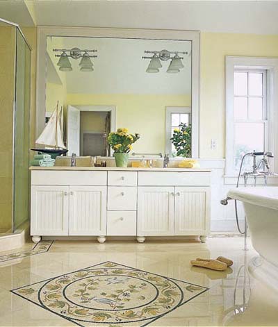 Bath Remodeler on Elegant Bathroom In Pastel Tones Angular Stylish Bath