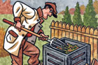 turning a compost pile