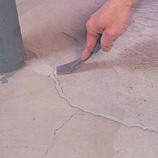 sealing a crack in concrete