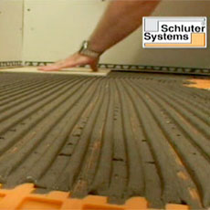 how the Ditra uncoupling membrane, made by Schluter Systems moves