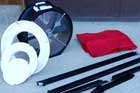 an assortment of blower door types
