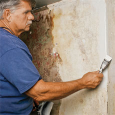 Tom Silva repairs a plaster wall