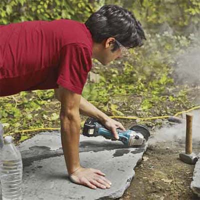 create a layout of the bluestone patio