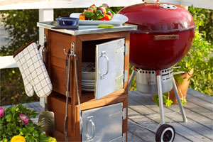 turn planters into a grilling station
