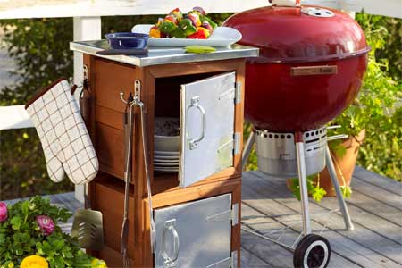 turn planters into a grilling station