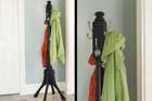 a finished coat rack in a hallway