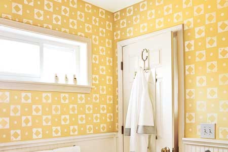 a finished painted bath using a stamp